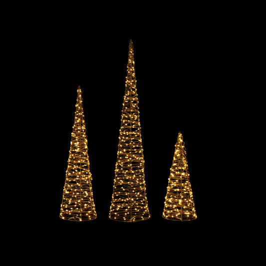 Prem LED Rose Gold Cones 3pc