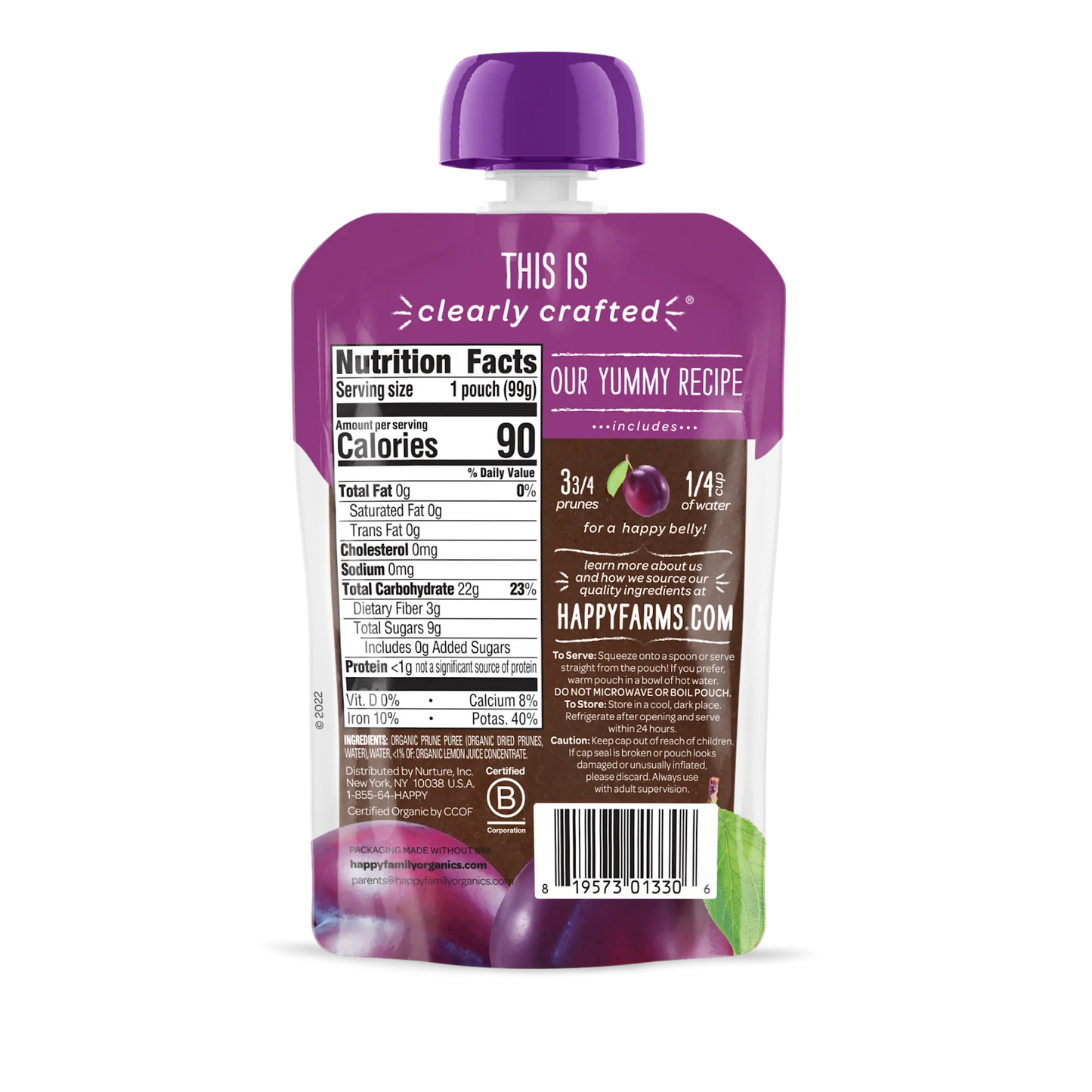 HB S1 Pouch Prunes 3.5oz