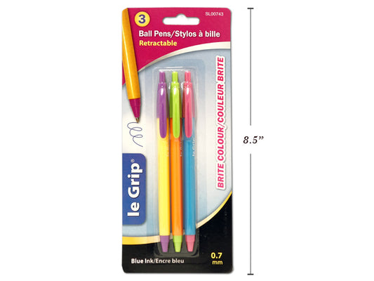 Pens Retract Brite 0.7mm 3pc