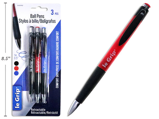 Rectracable Ball Pens 3pc