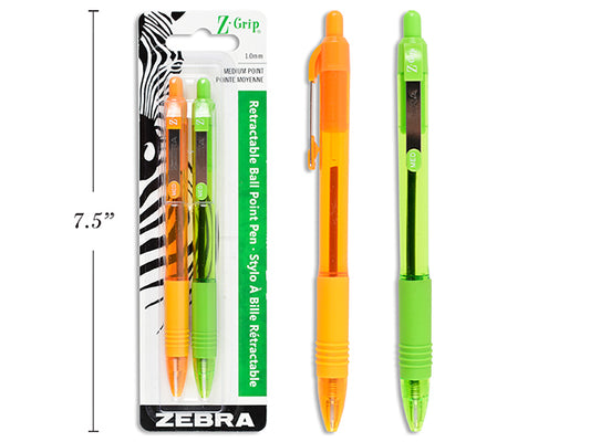 Rec Ball Pen Zbra ZGrp 2pk Ass