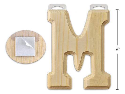Natural Wood Letter M 6in