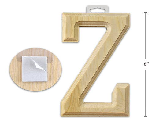 Natural Wood Letter Z 6in