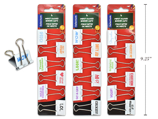 Merit Award Binder Clip 6ct