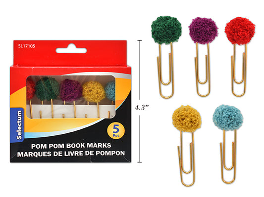 Selectum Pom Pom Book Marks 5pk