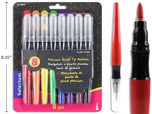 Premium Brush Tip Markers 8pc