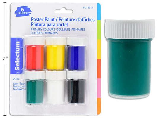 Sel Primary Clr Poster Paint 6pk