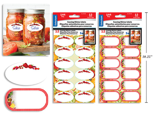 Sel Can/Mason Jar Sticker Labels 144ct