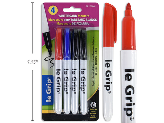 Le Grip WhiteBoard Markers 4pc