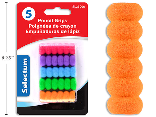 Pencil Grips 5pk Asst Colours