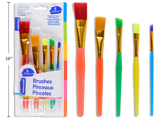 Sel Artist Flat Brushes 5pc Asst