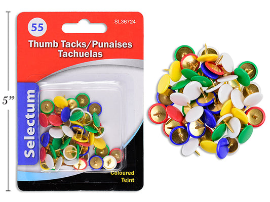 Coloured Thumbtacks 55pcs