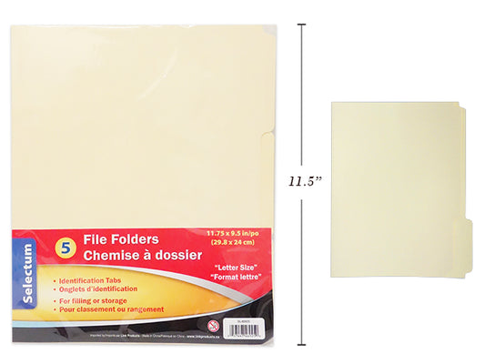 Selctm File Folders Lett Sz 5pc