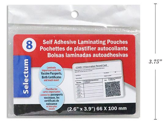 Selectum Laminating Sheet 8Pk 2.5x4inch