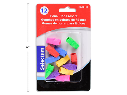 Pencil Tops Erasers 12pk