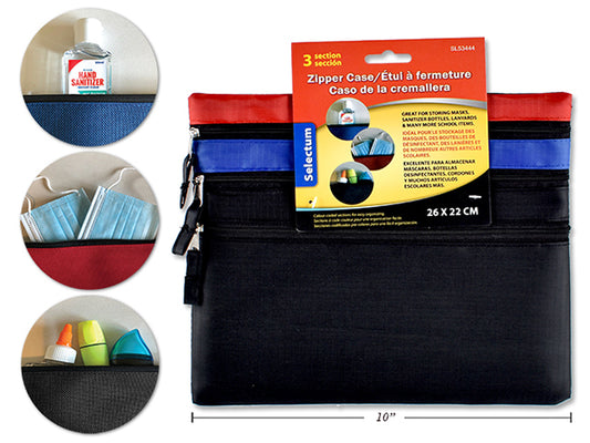 Zipper Case with 3 Section