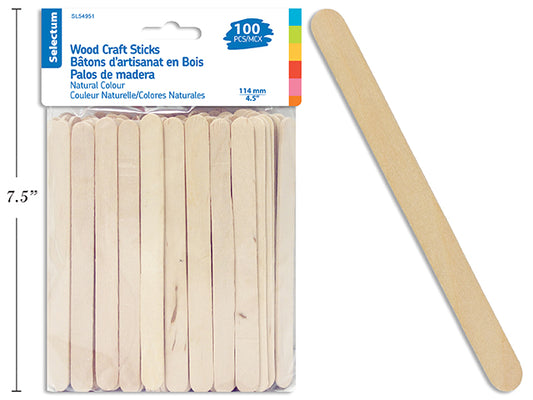 Natural Wood Craft Sticks100pc
