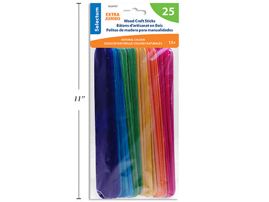 Ext Jumbo Wood Craft Stick 25ct