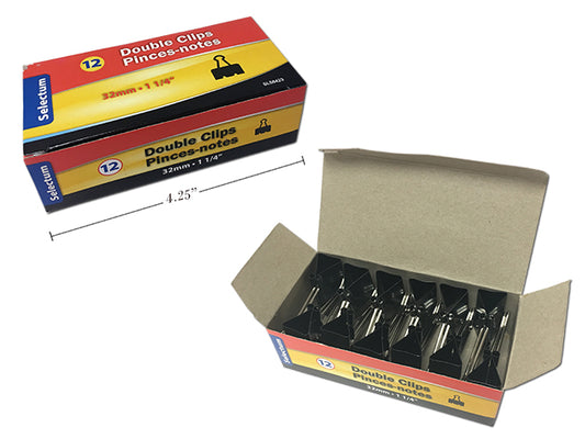 Selectum Double Clips 1 1/4" 12pc