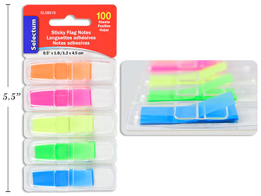Neon Sticky Flag Notes 100 Sht
