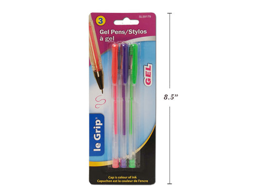 le Grip Neon Gel Pens 3pk