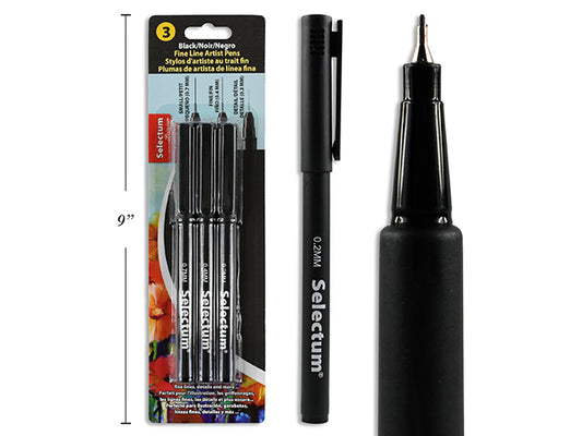 Fine Line Artist Pens 3pc