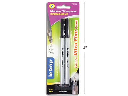 Ultra Fine Per Blk Markers 2Pk
