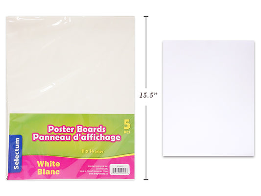 Select Wht Poster Board 5pk 11in