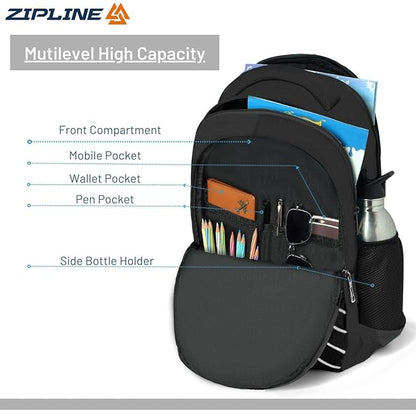 ZIP Trio Backpack 3asst 18in